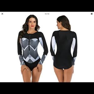 Ladies one piece zip front paddle board suit NWT. UV protection,Rash Guard